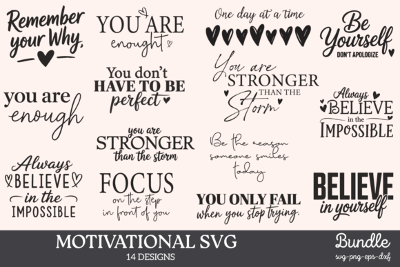 Download Motivational Quotes SVG Bundle - Svg Collection