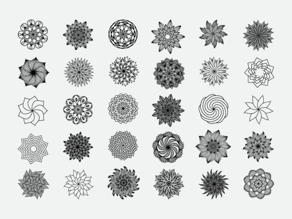 Download Mandala Flower Vector Element - Mandala flower Collection