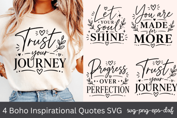 Download 4 Boho Inspirational Quotes SVG - Svg Collection