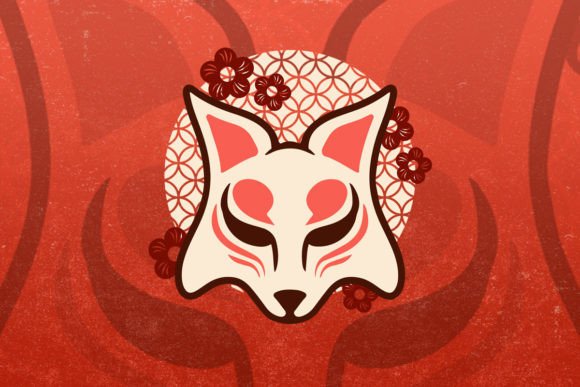 Download Mandala Flower Kitsune Mask Vector - Mandala flower Collection