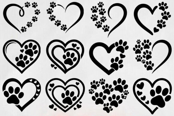 Download Dog Paw Heart SVG Bundle | Pet Lover SVG - Svg Collection